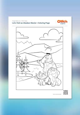 "Otto's Tales: Let's Visit an Alaskan Glacier" Coloring Page
