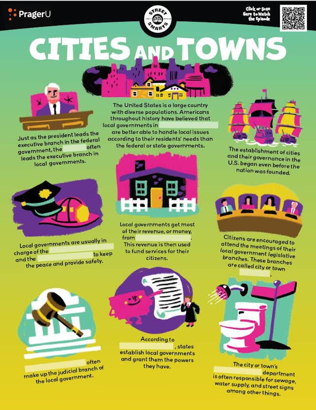 "Street Smarts: Local Government - Cities and Towns" Worksheet