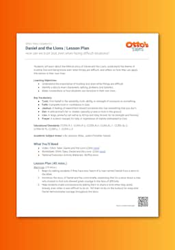 "Otto's Tales: Daniel and the Lions" Lesson Plan