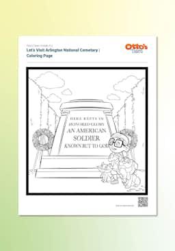 "Otto's Tales: Let's Visit Arlington National Cemetery" Coloring Page