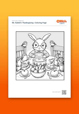 "Otto's Tales: Mr. Rabbit's Thanksgiving" Coloring Page