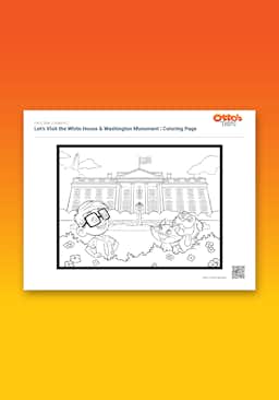 "Otto's Tales: Let's Visit the White House & Washington Monument" Coloring Page