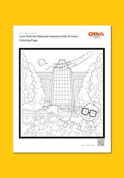 "Otto's Tales: Let's Visit the National Inventors Hall of Fame" Coloring Page