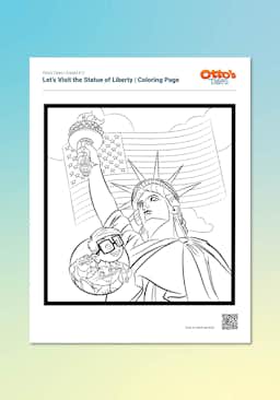 "Otto's Tales: Let's Visit the Statue of Liberty" Coloring Page