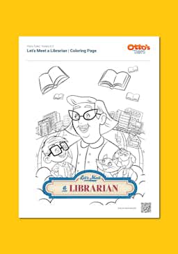 "Otto's Tales: Let's Meet a Librarian" Coloring Page