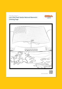"Otto's Tales: Let's Visit Pearl Harbor National Memorial" Coloring Page