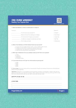 "Cash Course: Reading Your Paystub" Worksheet
