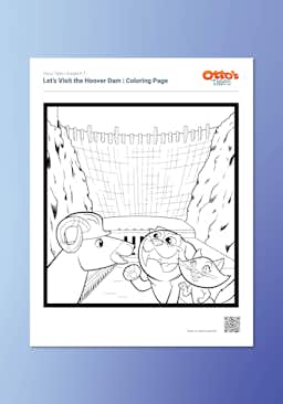 "Otto's Tales: Let's Visit the Hoover Dam" Coloring Page