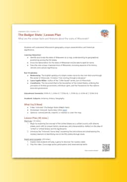 "Unboxed: The Badger State" Lesson Plan