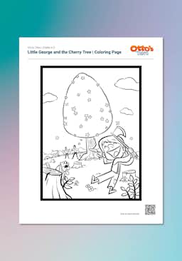 "Otto's Tales: Little George and the Cherry Tree" Coloring Page