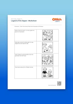"Otto's Tales: Legend of the Dipper" Worksheet