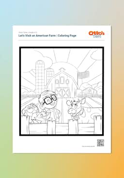 "Otto's Tales: Let's Visit an American Farm" Coloring Page