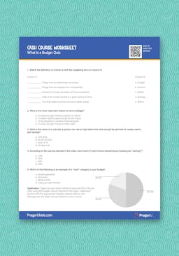 "Cash Course: What Is a Budget?" Worksheet