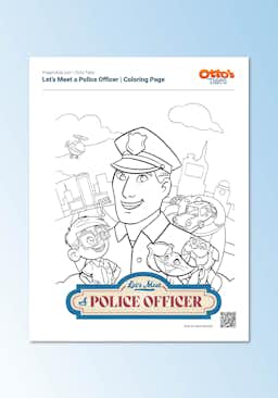 "Otto's Tales: Let's Meet a Police Officer" Coloring Page