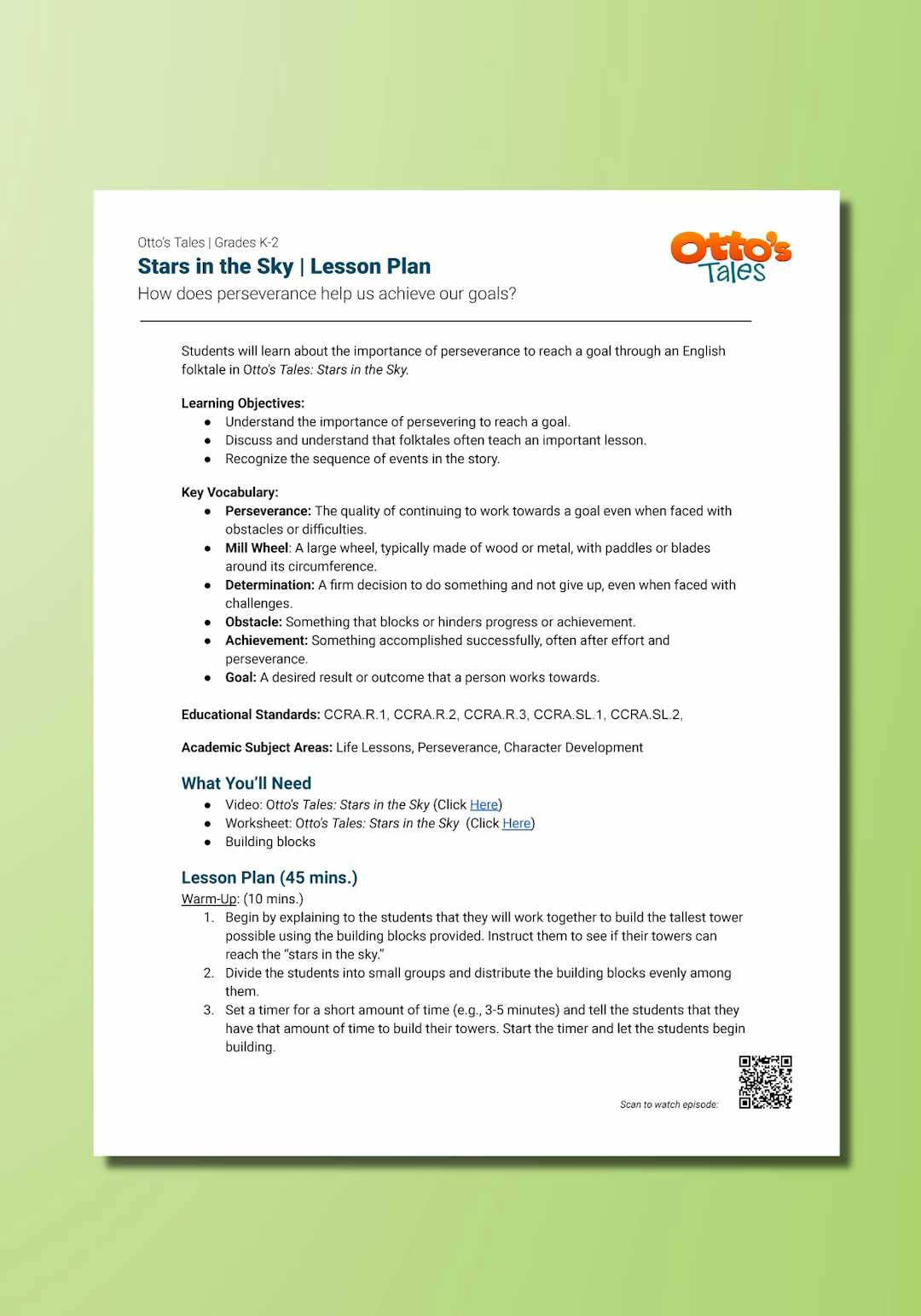 "Otto's Tales: Stars in the Sky" Lesson Plan