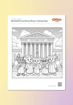 "Otto's Tales: Marshall the Courthouse Mouse" Coloring Page